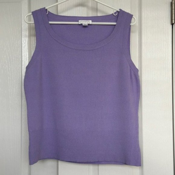 Loft Scoop Neck Sleeveless Shell Sweater in Wisteria Purple - EXCELLENT CONDITIO - Picture 1 of 3